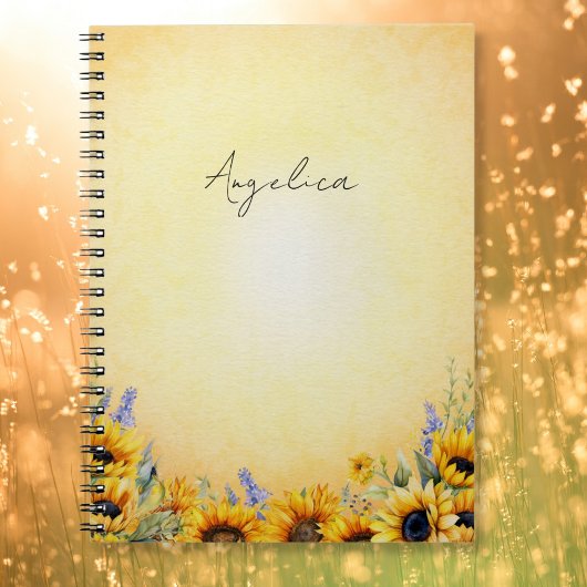 Watercolor Zonnebloem Notitieboek