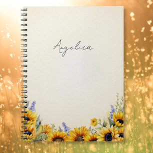 Watercolor Zonnebloem Notitieboek
