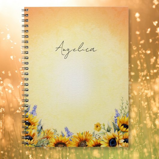 Watercolor Zonnebloem Notitieboek
