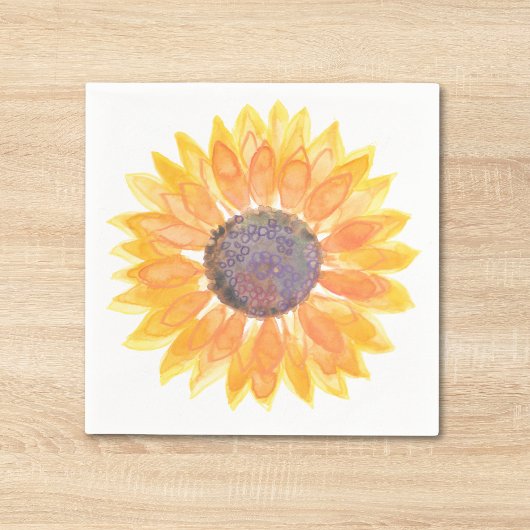 Watercolor Zonnebloem Servet