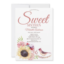 Watercolor Zonnebloem Sweet Sixteen