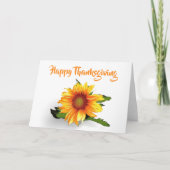 Watercolor zonnebloem Thanksgiving kaart (Voorkant)