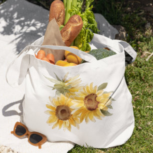 Watercolor Zonnebloem Tote Bag