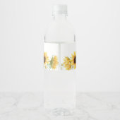 Watercolor Zonnebloem Waterfles Etiket (Achterkant)