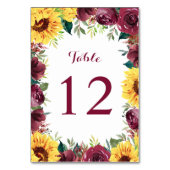 Watercolor Zonnebloemen Bloemengrens Bruiloft Kaart (Achterkant)