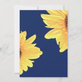 Watercolor Zonnebloemen donkerblauw Minimalistisch Kaart (Achterkant)