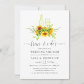 Watercolor Zonnebloemen Drinken voor het Jawoord Kaart (Voorkant)