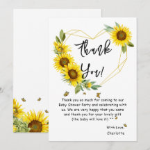 Watercolor Zonnebloemen en Vlinders Baby Shower