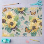 Watercolor Zonnebloemen en Vlinders Decoupage Tissuepapier (Craft)