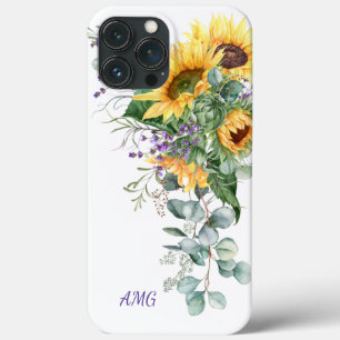 Watercolor Zonnebloemen Eucalyptus Lavendel Bloem Case-Mate iPhone Case