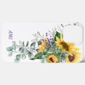 Watercolor Zonnebloemen Eucalyptus Lavendel Bloem Case-Mate iPhone Case (Achterkant (horizontaal))