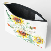 Watercolor zonnebloemen gepersonaliseerd etui (Open)