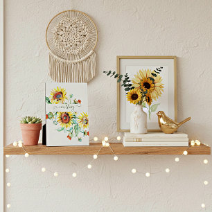 Watercolor zonnebloemen gepersonaliseerd    fotoplaat