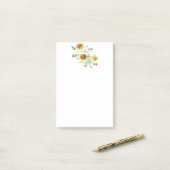 Watercolor zonnebloemen gepersonaliseerd    post-it® notes (Op bureau)