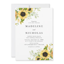 Watercolor Zonnebloemen & Groene Huwelijksdecorati