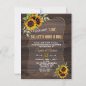 Watercolor Zonnebloemen Hout Burgundy Ik Doe BBQ Kaart (Voorkant)