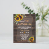 Watercolor Zonnebloemen Hout Burgundy Ik Doe BBQ Kaart (Staand voorkant)