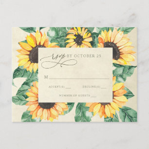 Watercolor Zonnebloemen Landelijke Tuin Bloemstuk Briefkaart