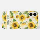 Watercolor Zonnebloemen Monogram Case-Mate iPhone Case (Achterkant (horizontaal))