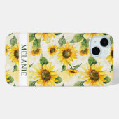 Watercolor Zonnebloemen Monogram Case-Mate iPhone Case (Achterkant (horizontaal))