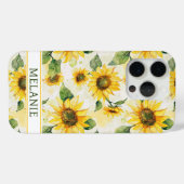 Watercolor Zonnebloemen Monogram Case-Mate iPhone Case (Achterkant (horizontaal))