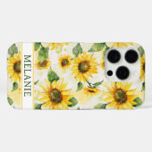 Watercolor Zonnebloemen Monogram Case-Mate iPhone Case (Achterkant (horizontaal))