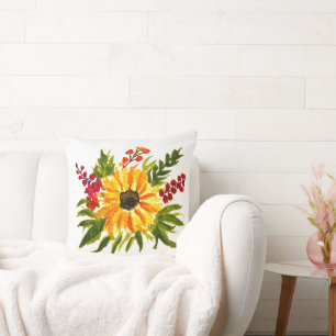 Watercolor Zonnebloemen Mooie Moderne Sfeervol Kussen