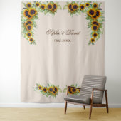 Watercolor Zonnebloemen Trouwfoto Achtergrond Wandkleed (In situ)