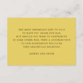 Watercolor zonnebloemen wensput. Rustieke bruiloft Informatiekaartje (Achterkant)