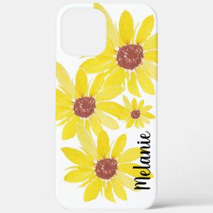 Watercolor Zonnebloemknoppen Bloemige Monogram Case-Mate iPhone Case