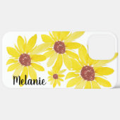 Watercolor Zonnebloemknoppen Bloemige Monogram Case-Mate iPhone Case (Achterkant / Rechts)