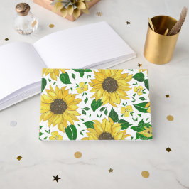 Watercolor Zonnebloempatroon Gastenboek
