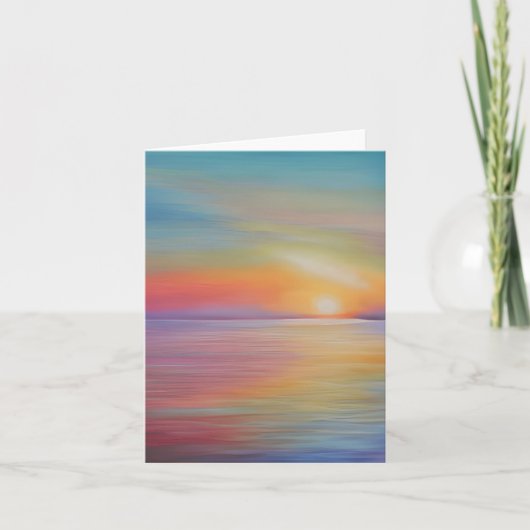 Watercolor zonsondergang aanpasbaar kaart (Voorkant)