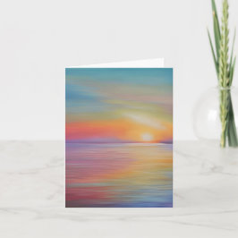 Watercolor zonsondergang aanpasbaar kaart