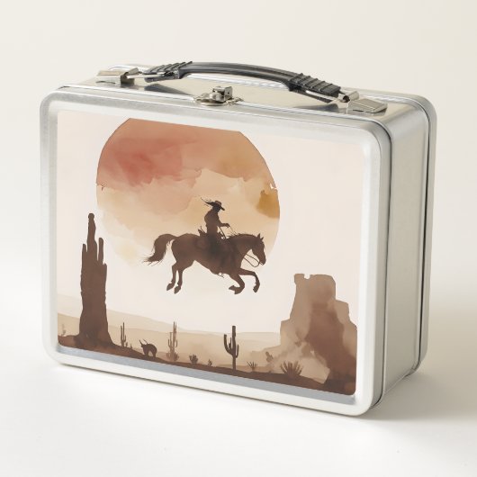 Watercolor Zonsondergang Cowboy (Voorkant)