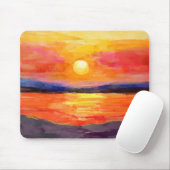 Watercolor Zonsondergang Muismat (Met muis)