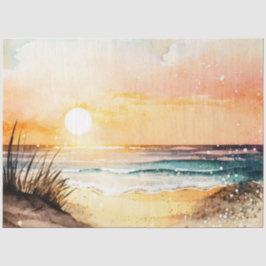 Watercolor Zonsondergang Serie Design 11 Tissuepapier