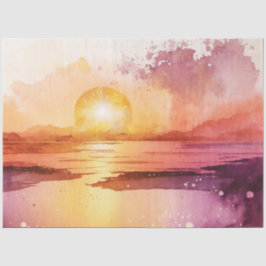 Watercolor Zonsondergang Serie Design 3 Tissuepapier
