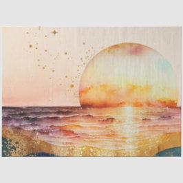 Watercolor Zonsondergang Serie Design 5 Tissuepapier