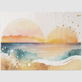Watercolor Zonsondergang Serie Design 7 Tissuepapier