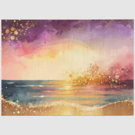 Watercolor Zonsondergang Serie Design 9 Tissuepapier