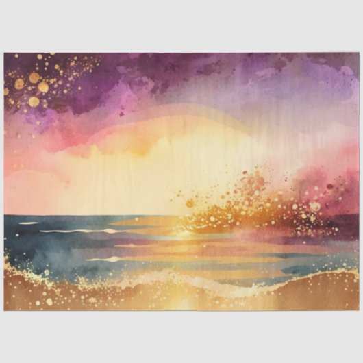 Watercolor Zonsondergang Serie Design 9 Tissuepapier (Voorkant)