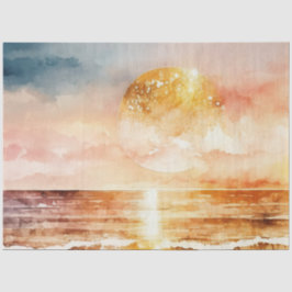 Watercolor Zonsondergang Serie Ontwerp 1 Tissuepapier