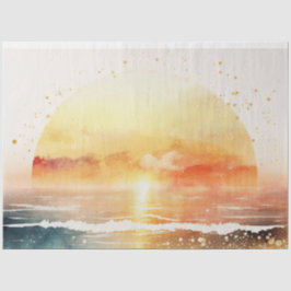 Watercolor Zonsondergang Serie Ontwerp 4 Tissuepapier
