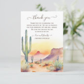 Watercolor Zuidwestelijke Woestijn en Cactus Bruil Bedankkaart (Staand voorkant)