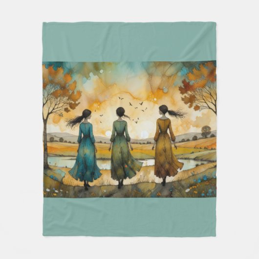 watercolor zusters fleece deken (Voorkant)