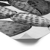 Watercolor Zwart wit Cactus Zuidwesten Poster (Hoek)