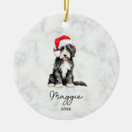 Watercolor Zwart Wit Fantasie Goldendoodle Keramisch Ornament