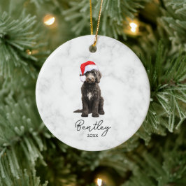 Watercolor Zwart-Wit Smoking Goldendoodle Keramisch Ornament