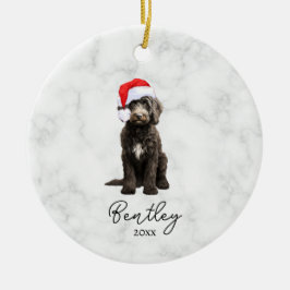 Watercolor Zwart-Wit Smoking Goldendoodle Keramisch Ornament
